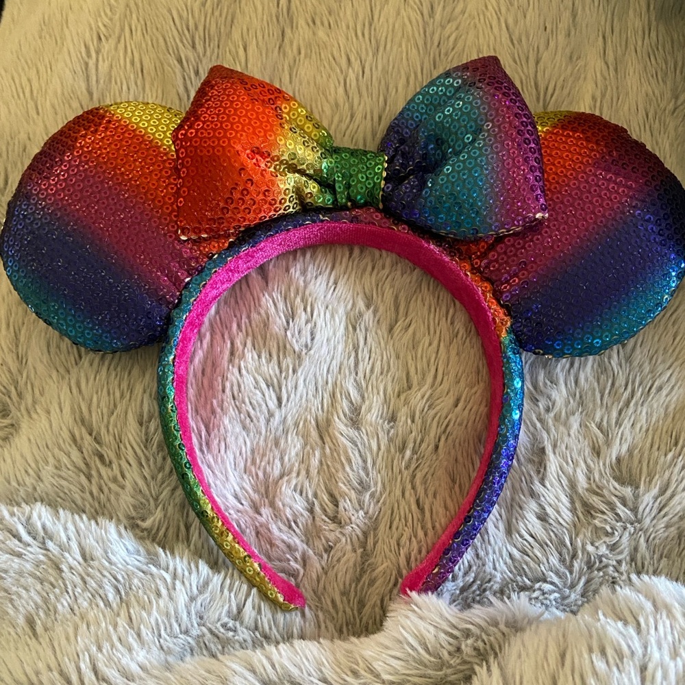 Disney Rainbow Sequin Minnie Ears Headband - Multicolor